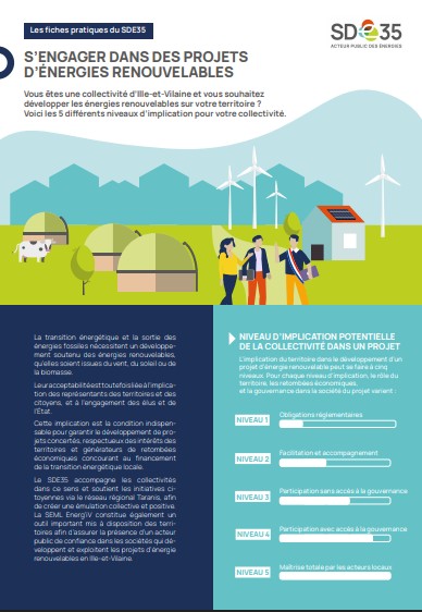 Fiche pratique "comment s'engager dans des projets d'énergies renouvelables"?